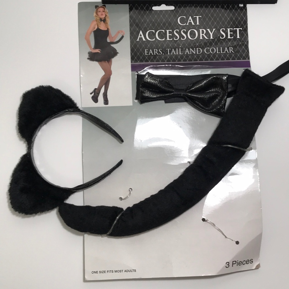 HALLOWEEN Cat Accessory Set of Ears, Tail, Collar
